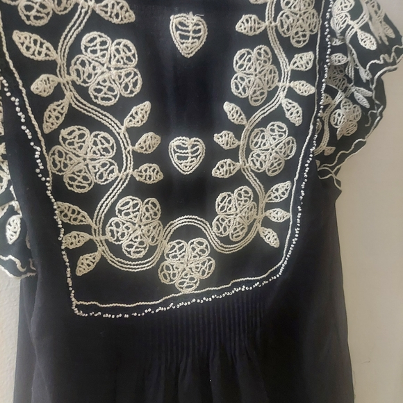 Black Dress with White Embroidery - Picture 4 of 6